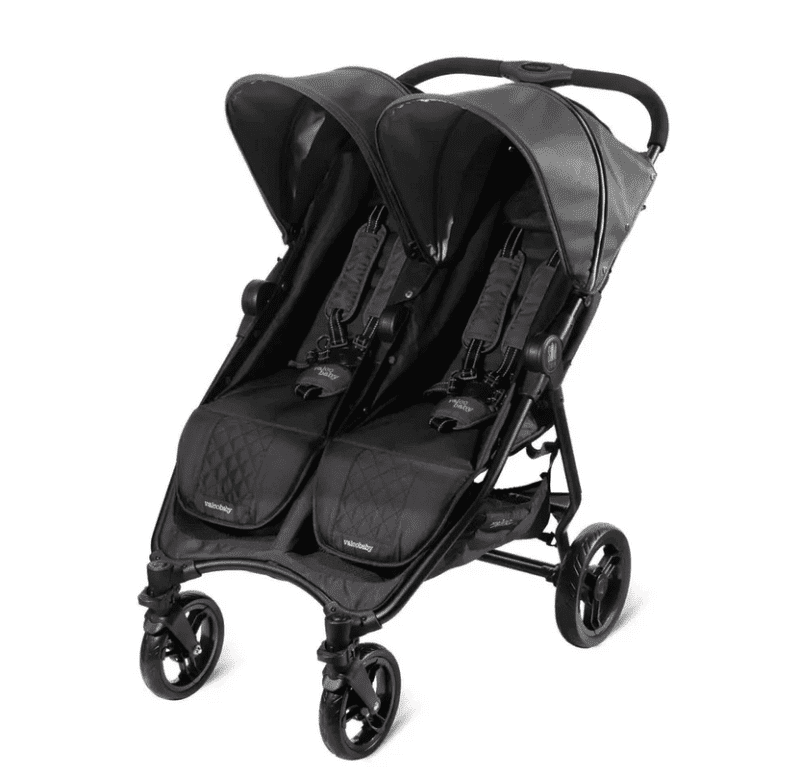 Valco Baby Slim Twin Double Stroller - Licorice Black - Traveling Tikes