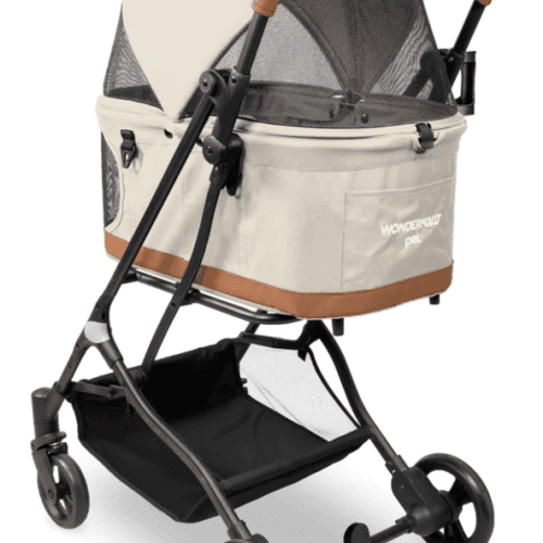 wonderfold folding p2 pet stroller sandy beige traveling tikes 3