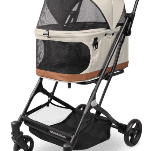 wonderfold folding p2 pet stroller sandy beige traveling tikes 5