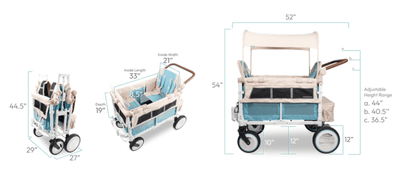 wonderfold vw4 volkswagen stroller wagon sage green traveling tikes 9