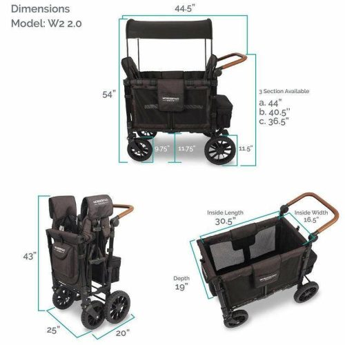 wonderfold w2 luxe w2s 2 0 multifunctional double 2 seater stroller wagon charcoal black traveling tikes 7