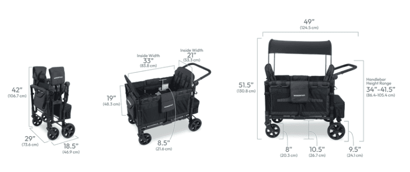 wonderfold w4 elite stroller wagon volcanic black traveling tikes 7 ef950e3c b7b8 4bf9 9373 721f4d2258ca