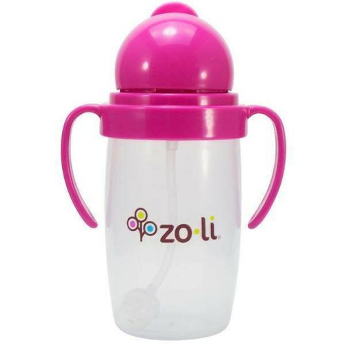 ZoLi BOT 10 oz. Straw Sippy Cup-Pink - Traveling Tikes